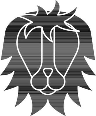 Illustration Of Leo Or Lion Icon In Black And White Color.