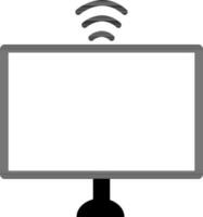 Vector illustration of desktop with wifi connection.