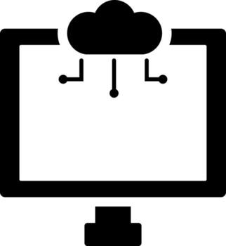 Cloud computing icon in flat style. vector
