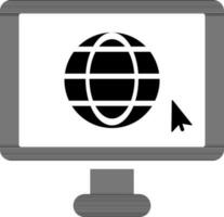 Computer connected internet icon or symbol. vector