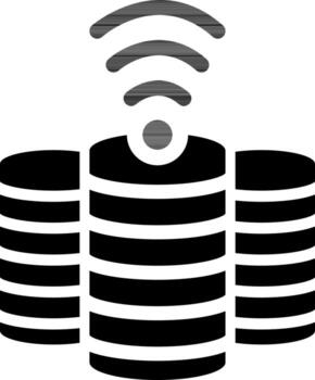 Database or server connection icon in flat style. vector