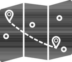 black and white map navigation icon in flat style. vector