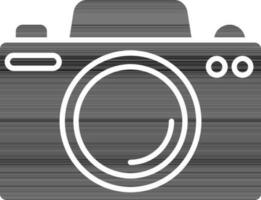 Black and white digital camera icon. vector