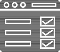 Flat style evaluation icon in black and white color. vector