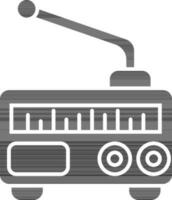 Icon of black and white radio icon in flat style. vector