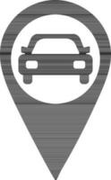 Traffic location or vehicle location tracking glyph icon. vector