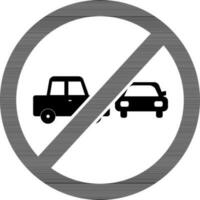 No estacionamiento icono en negro y blanco color. vector