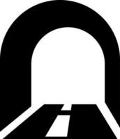 black and white illustration of tunnel bridge icon. vector