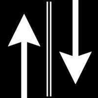 Two way glyph icon or symbol. vector