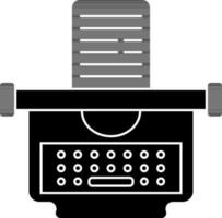 Printing machine icon in black and white color. vector