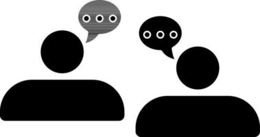 People conversation icon in flat style. vector