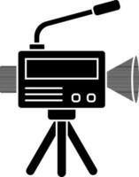 Glyph sign or symbol of video camera. vector