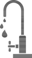 black and white icon or symbol of faucet. vector