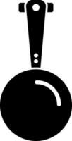 Frying pan icon or symbol in black and white color. vector