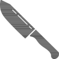 aislado cuchillo icono en negro y blanco color. vector