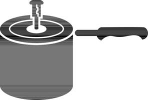 Pressure cooker icon in black and white color. vector