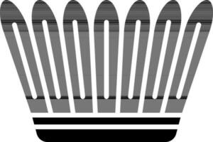 black and white illustration of basket icon. vector