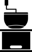 Coffee grinder icon in black and white color. vector