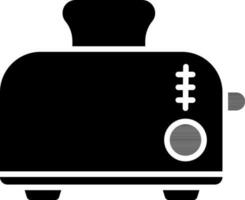 Toaster icon in black and white color. vector