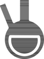 Two neck laboratory flask icon in black and white color. vector