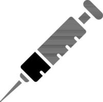 Syringe icon in black and white color. vector