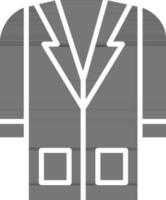 Laboratory coat icon in black and white color. vector