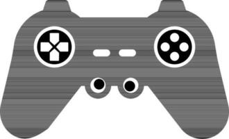 black and white illustration of gamepad icon. vector