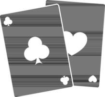 black and white playing cards icon in flat style. vector