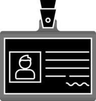 ID card icon or symbol in black and white color. vector