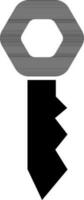 negro y blanco llave icono en plano estilo. vector