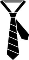 Necktie icon in black and white color. vector