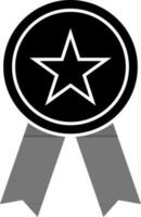 black and white badge icon or symbol. vector