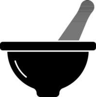 Mortar and pestle glyph icon or symbol. vector