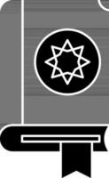 Jewish book icon in black and white color. vector