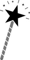 Isolated magic wand icon in black and white color. vector