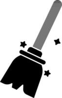 Isolated magic broom icon in black and white color. vector