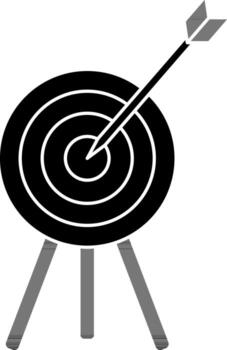 Dartboard with arrow icon or symbol. vector