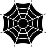 black and white spider web icon or symbol. vector