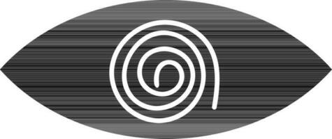 Hypnotic eye icon in black and white color. vector