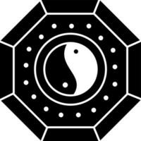 aislado ying yang glifo icono. vector