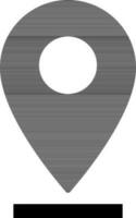 black and white map pin icon in flat style. vector