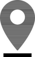 black and white map pin icon in flat style. vector