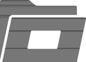 black and white illustration of file folder icon. vector