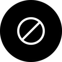 black and white illustration of block or cancel button icon. vector