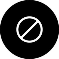 black and white illustration of block or cancel button icon. vector