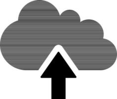 Cloud upload glyph sign or symbol. vector