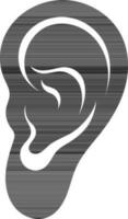 Glyph ear icon in flat style. vector