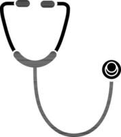 Stethoscope icon in black and white color. vector