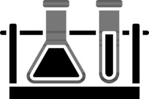 Illustration of test tubes icon in black and white color. vector