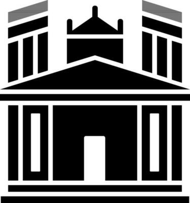 black and white petra icon in flat style.